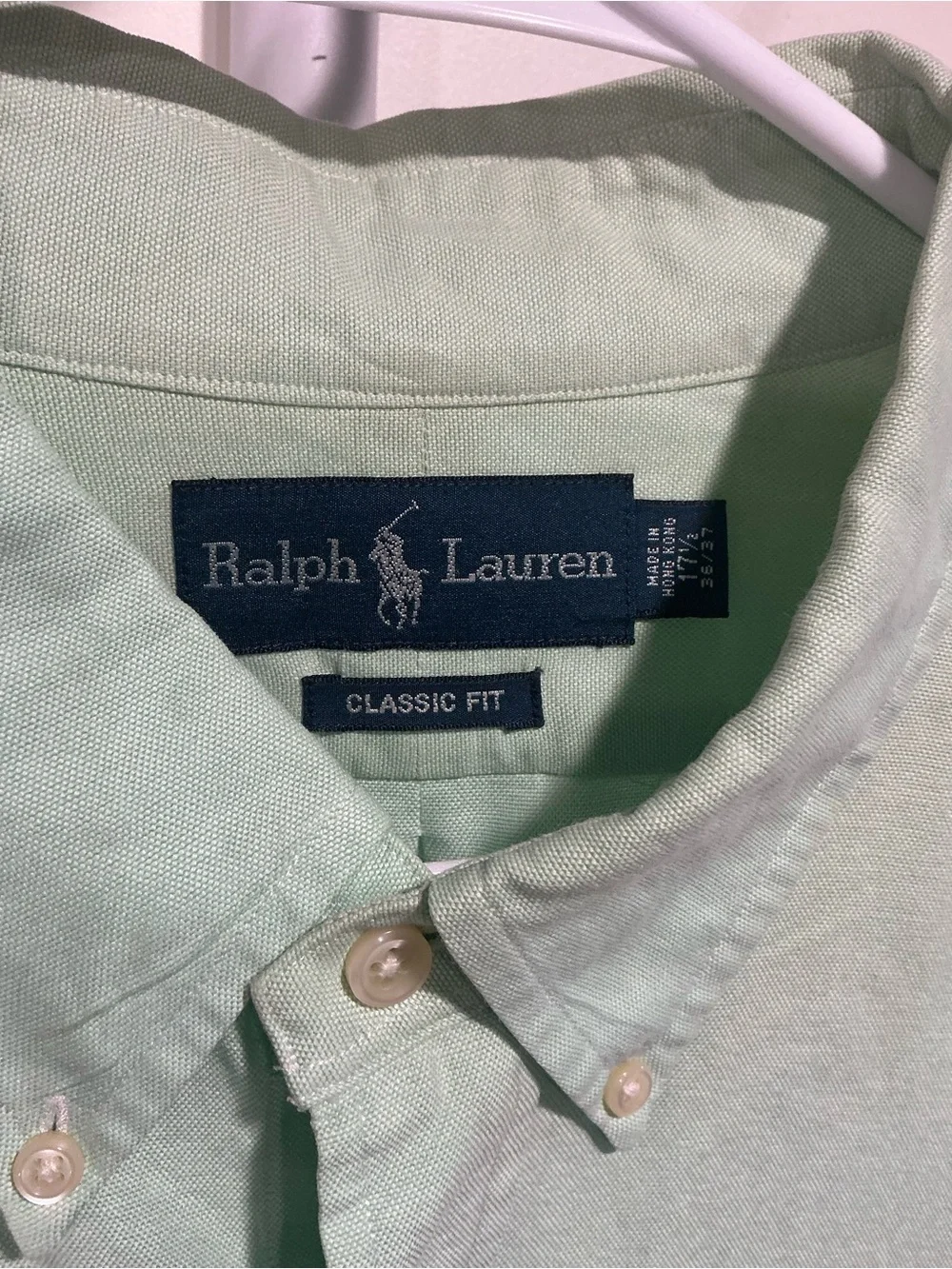Ralph Lauren Light Mint Green Button-Down Shirt with Pony Logo